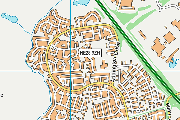 NE28 9ZH map - OS VectorMap District (Ordnance Survey)