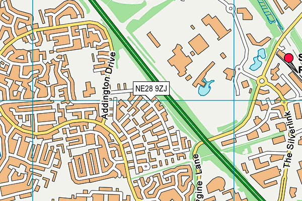 NE28 9ZJ map - OS VectorMap District (Ordnance Survey)