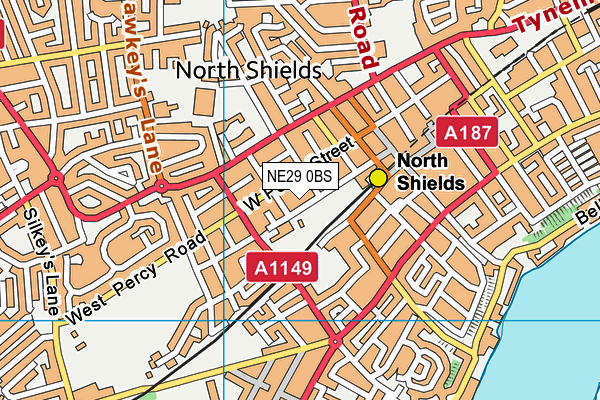NE29 0BS map - OS VectorMap District (Ordnance Survey)