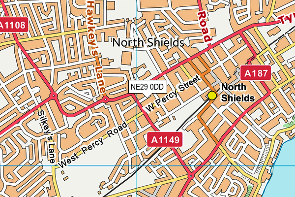 NE29 0DD map - OS VectorMap District (Ordnance Survey)