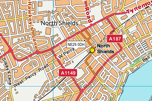NE29 0DH map - OS VectorMap District (Ordnance Survey)