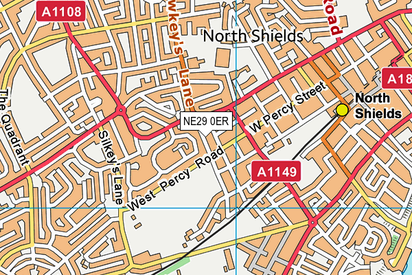 NE29 0ER map - OS VectorMap District (Ordnance Survey)