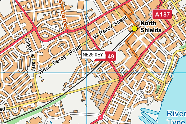 NE29 0EY map - OS VectorMap District (Ordnance Survey)