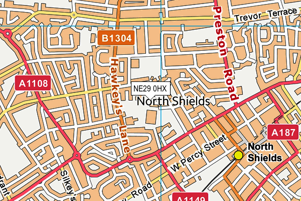 NE29 0HX map - OS VectorMap District (Ordnance Survey)