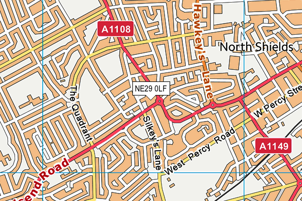 NE29 0LF map - OS VectorMap District (Ordnance Survey)