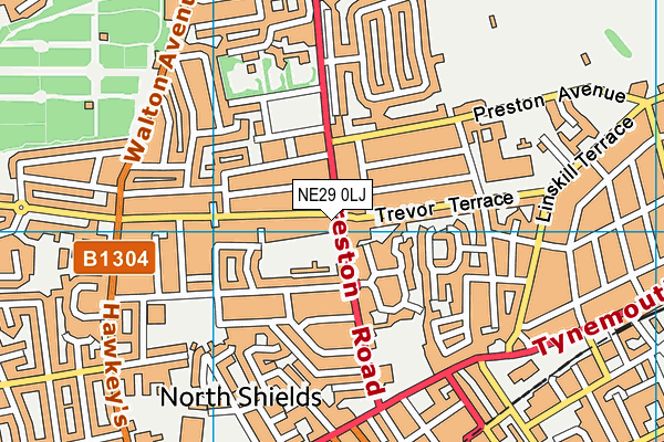 NE29 0LJ map - OS VectorMap District (Ordnance Survey)