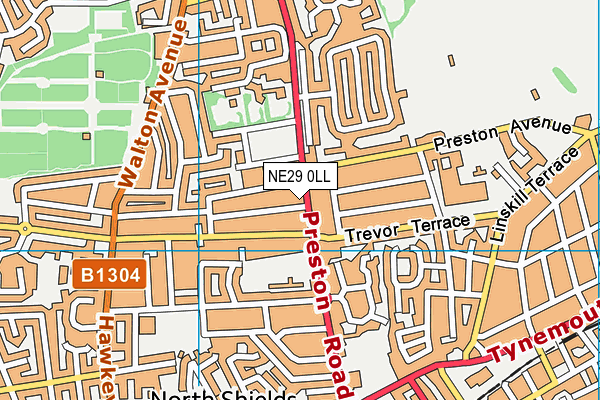 NE29 0LL map - OS VectorMap District (Ordnance Survey)