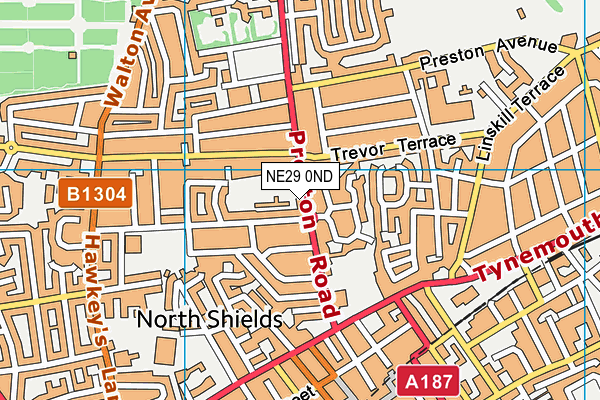NE29 0ND map - OS VectorMap District (Ordnance Survey)