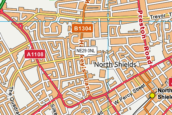 NE29 0NL map - OS VectorMap District (Ordnance Survey)