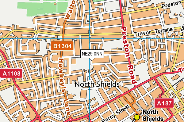 NE29 0NN map - OS VectorMap District (Ordnance Survey)