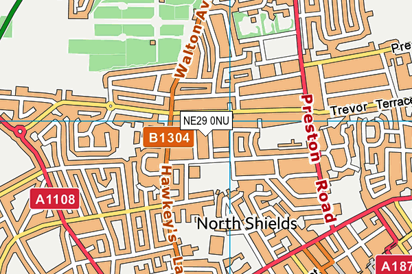 NE29 0NU map - OS VectorMap District (Ordnance Survey)