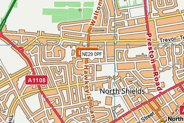 NE29 0PF map - OS VectorMap District (Ordnance Survey)