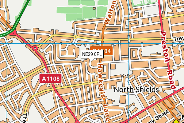 NE29 0PL map - OS VectorMap District (Ordnance Survey)