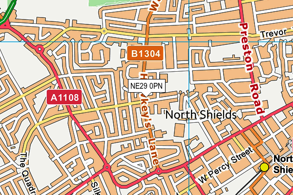 NE29 0PN map - OS VectorMap District (Ordnance Survey)