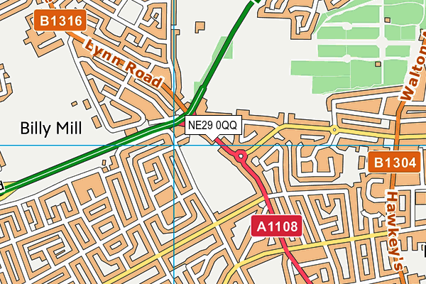 NE29 0QQ map - OS VectorMap District (Ordnance Survey)