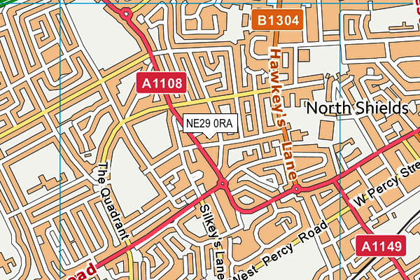 NE29 0RA map - OS VectorMap District (Ordnance Survey)