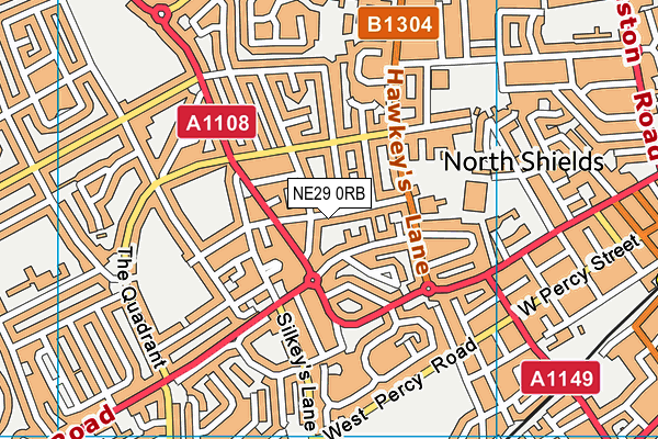 NE29 0RB map - OS VectorMap District (Ordnance Survey)