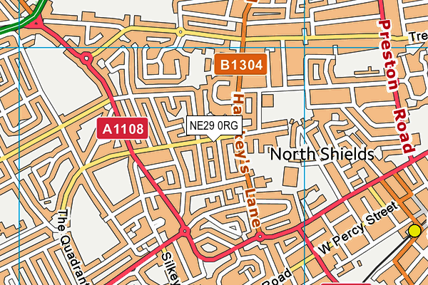 NE29 0RG map - OS VectorMap District (Ordnance Survey)