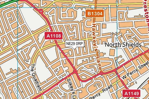 NE29 0RP map - OS VectorMap District (Ordnance Survey)