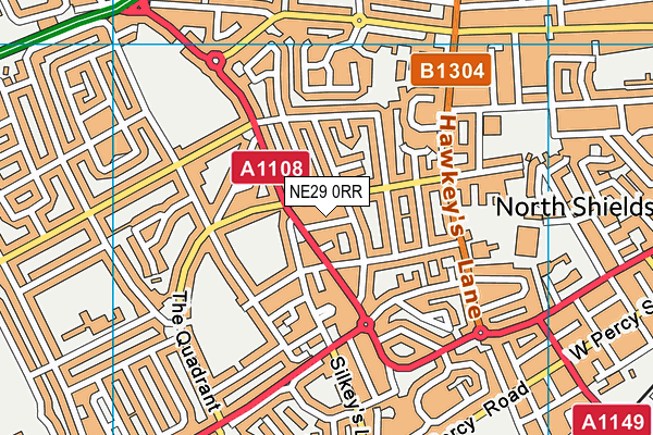 NE29 0RR map - OS VectorMap District (Ordnance Survey)