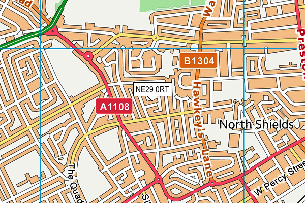 NE29 0RT map - OS VectorMap District (Ordnance Survey)