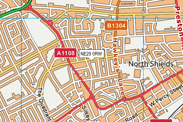 NE29 0RW map - OS VectorMap District (Ordnance Survey)