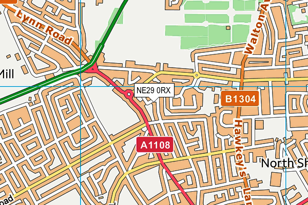 NE29 0RX map - OS VectorMap District (Ordnance Survey)