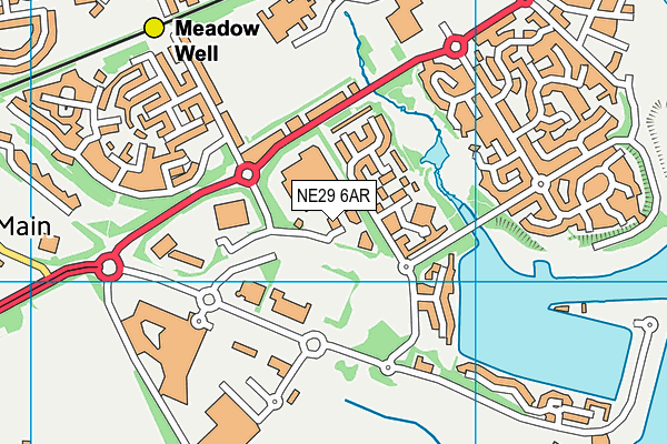 NE29 6AR map - OS VectorMap District (Ordnance Survey)