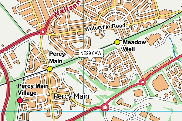 NE29 6AW map - OS VectorMap District (Ordnance Survey)