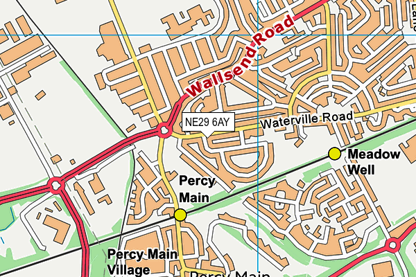 NE29 6AY map - OS VectorMap District (Ordnance Survey)