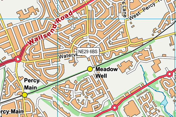 NE29 6BS map - OS VectorMap District (Ordnance Survey)