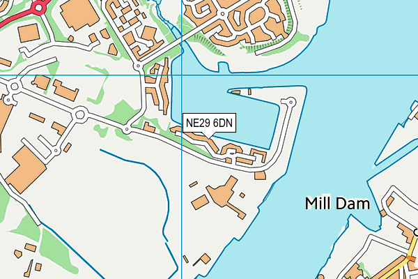 NE29 6DN map - OS VectorMap District (Ordnance Survey)