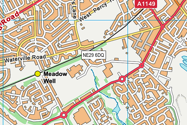 NE29 6DQ map - OS VectorMap District (Ordnance Survey)