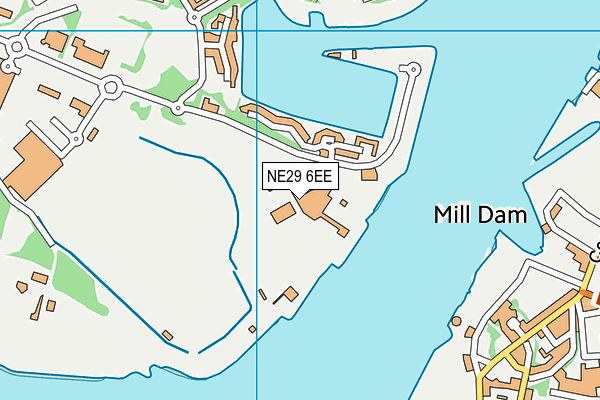 NE29 6EE map - OS VectorMap District (Ordnance Survey)