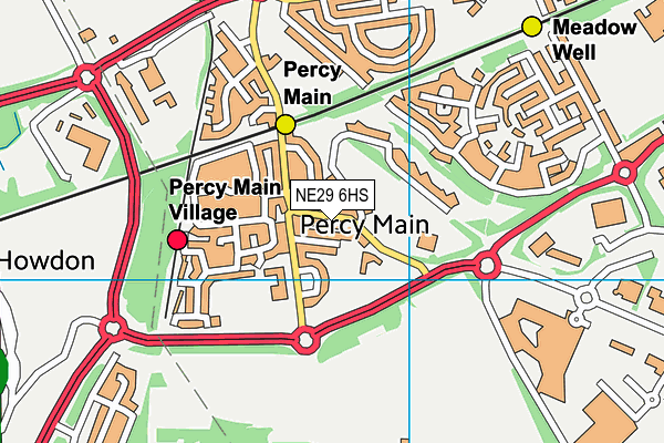 Percy Main Cricket Club map (NE29 6HS) - OS VectorMap District (Ordnance Survey)