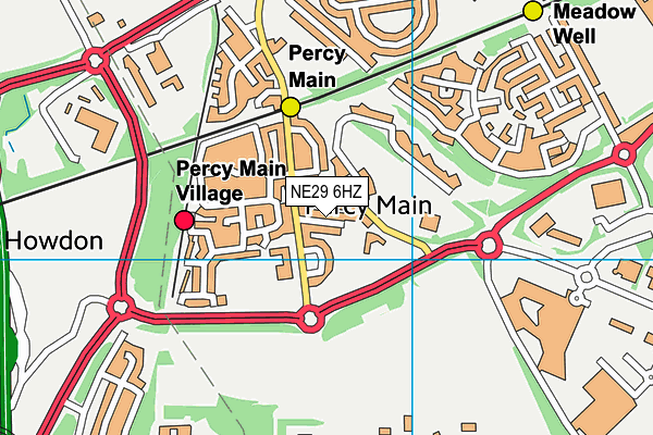 NE29 6HZ map - OS VectorMap District (Ordnance Survey)