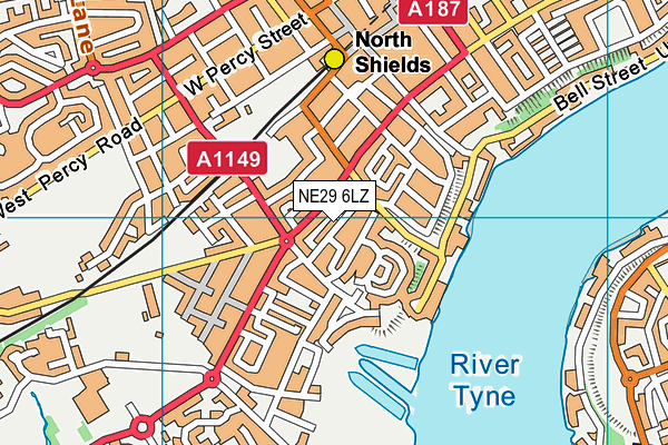 NE29 6LZ map - OS VectorMap District (Ordnance Survey)