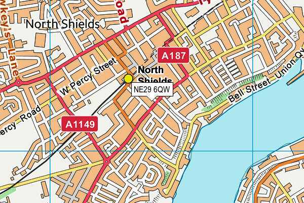 NE29 6QW map - OS VectorMap District (Ordnance Survey)