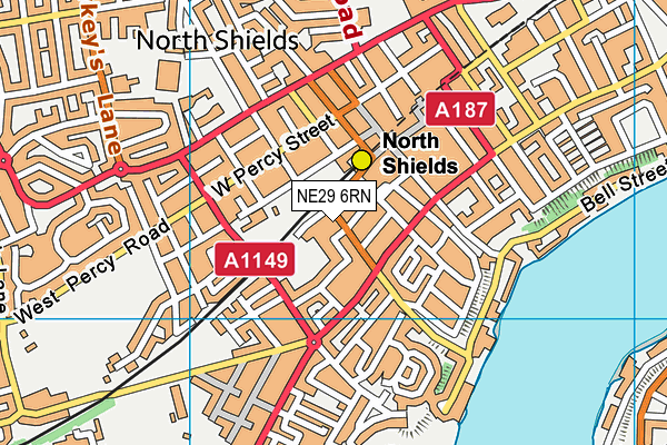 NE29 6RN map - OS VectorMap District (Ordnance Survey)