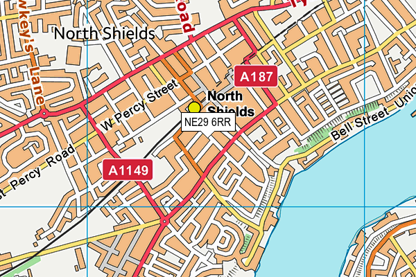 NE29 6RR map - OS VectorMap District (Ordnance Survey)