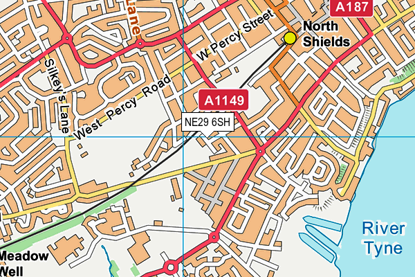 NE29 6SH map - OS VectorMap District (Ordnance Survey)