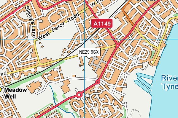 NE29 6SX map - OS VectorMap District (Ordnance Survey)