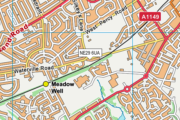 NE29 6UA map - OS VectorMap District (Ordnance Survey)