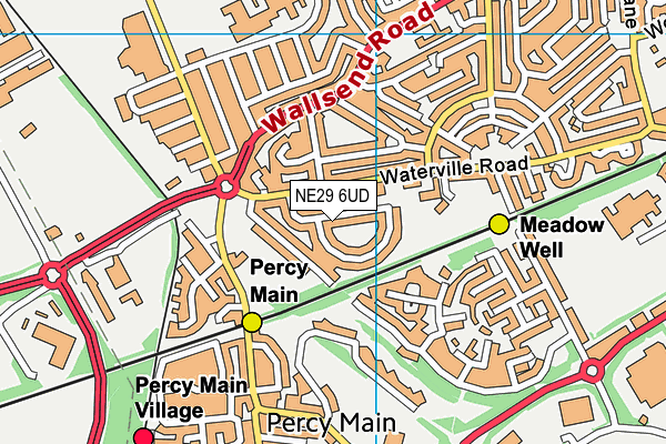 NE29 6UD map - OS VectorMap District (Ordnance Survey)