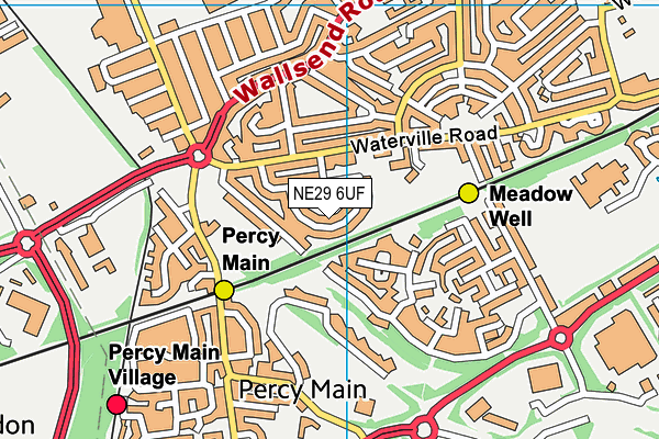 NE29 6UF map - OS VectorMap District (Ordnance Survey)