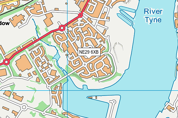 NE29 6XB map - OS VectorMap District (Ordnance Survey)