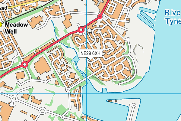 NE29 6XH map - OS VectorMap District (Ordnance Survey)