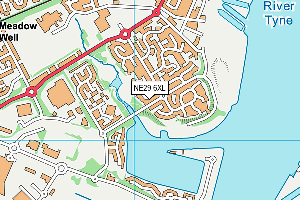 NE29 6XL map - OS VectorMap District (Ordnance Survey)