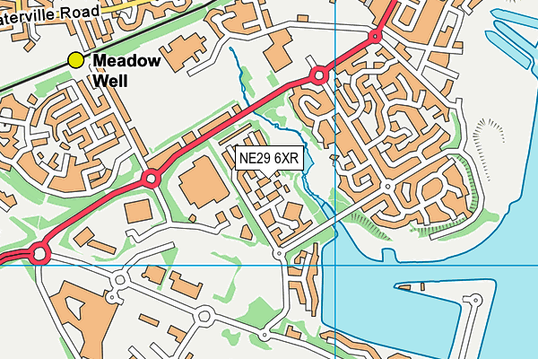 NE29 6XR map - OS VectorMap District (Ordnance Survey)
