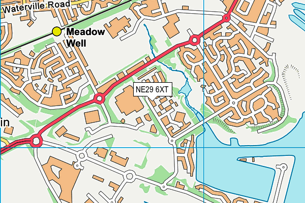 NE29 6XT map - OS VectorMap District (Ordnance Survey)